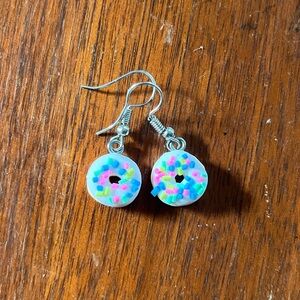 White donut earrings